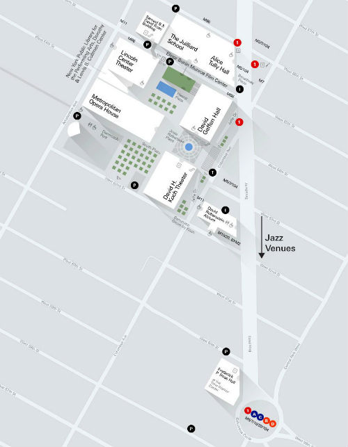 Mappa del Lincoln Center di New York