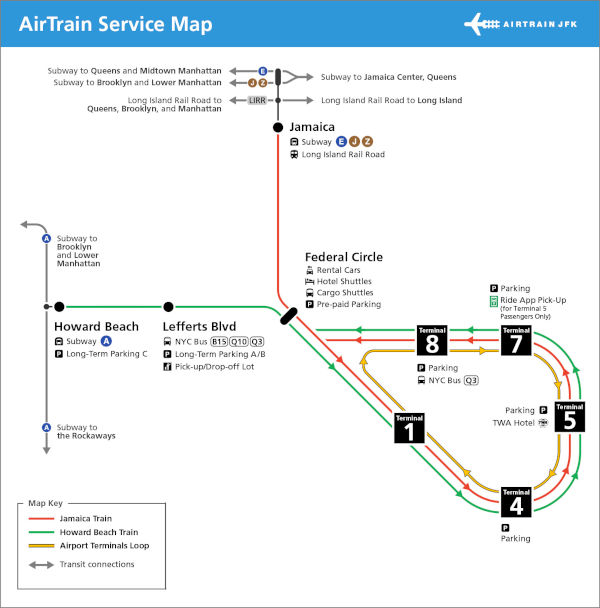 Mappa AirTrain JFK