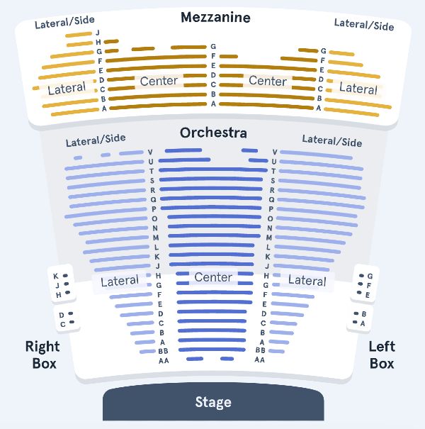 Mappa dei posti a sedere del Winter Garden Theatre di New York, per il musical Back to the Future