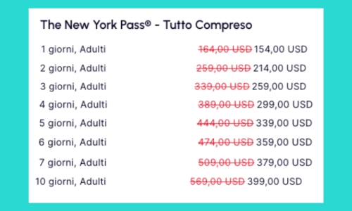 prezzi New York Pass