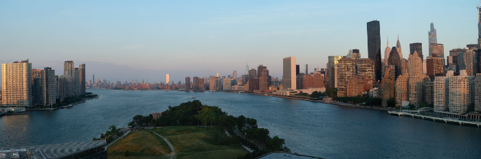 vista dello skyline di Manhattan da Roosevelt Island