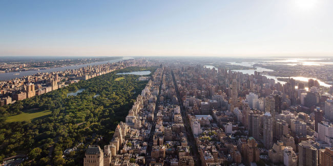 Vista panoramica di New York dal grattacielo 432 Park Avenue - 01