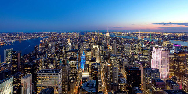 Vista panoramica di New York dal grattacielo 432 Park Avenue - 02